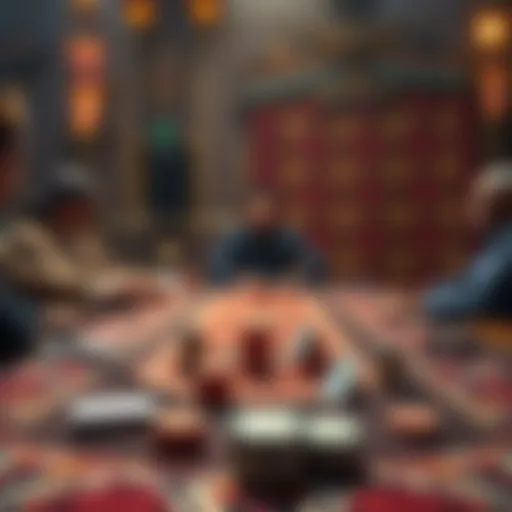 Traditional Indian Poker table setup