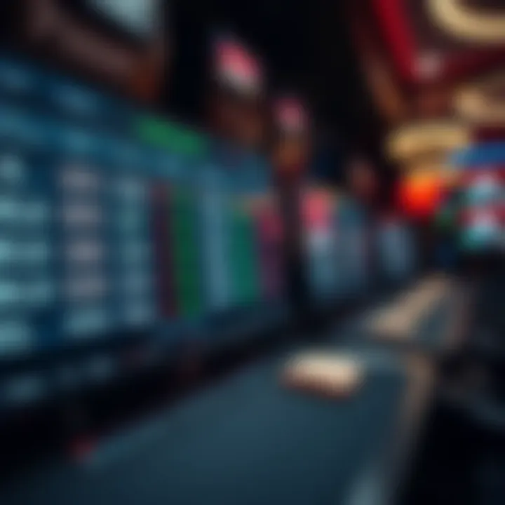 A digital interface showcasing various betting odds and options