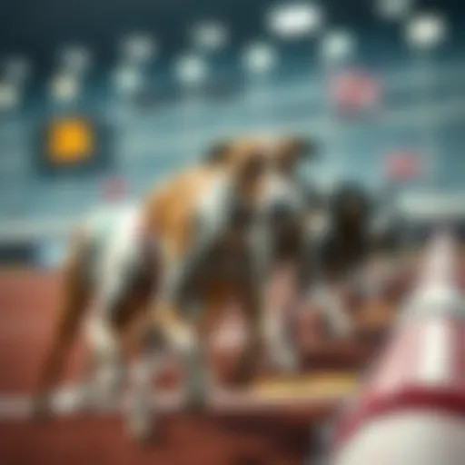 Greyhound Racing at the Starting Line Greyhound racing dogs at the starting line