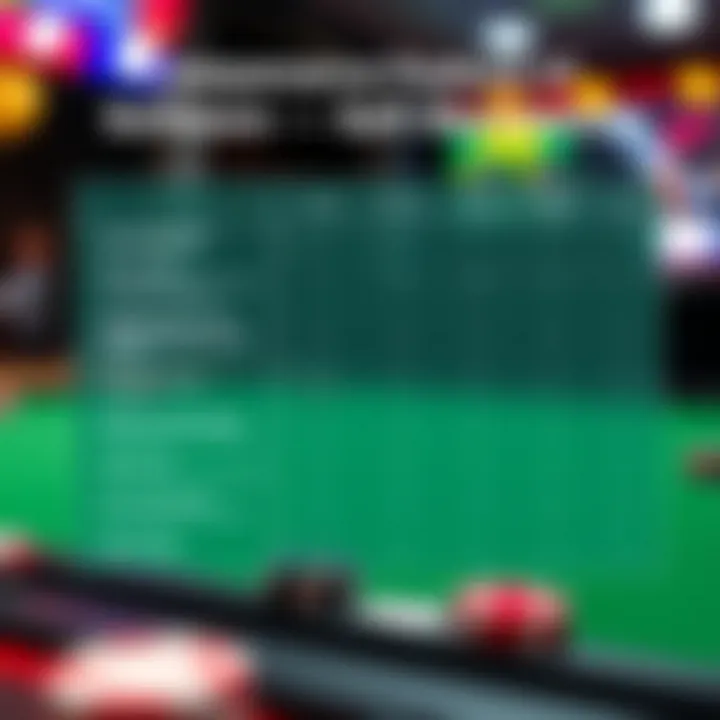 Comparative Features of Software Providers Comparison chart of different sports betting software features