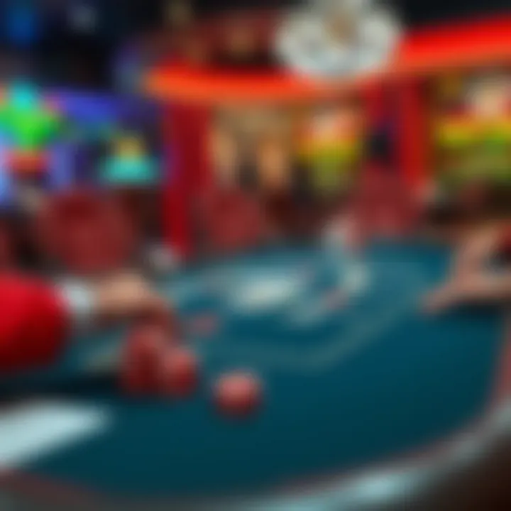 A virtual poker table showcasing different betting strategies in action.