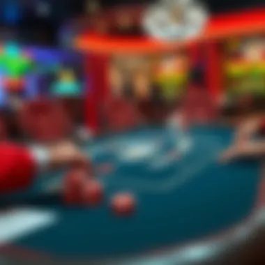 Strategies in Virtual Poker Games A virtual poker table showcasing different betting strategies in action.