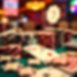 An engaging poker table setup showcasing unique WV poker chips and cards