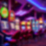 A vibrant display of slot machines with colorful graphics at Yummy Spins Casino