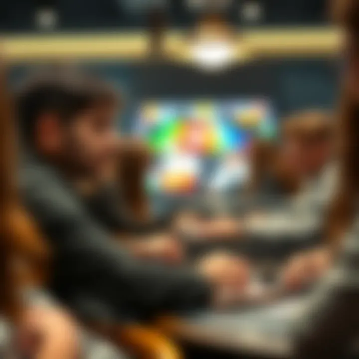 Connect with Fellow Poker Enthusiasts A lively community of players interacting in a chat room